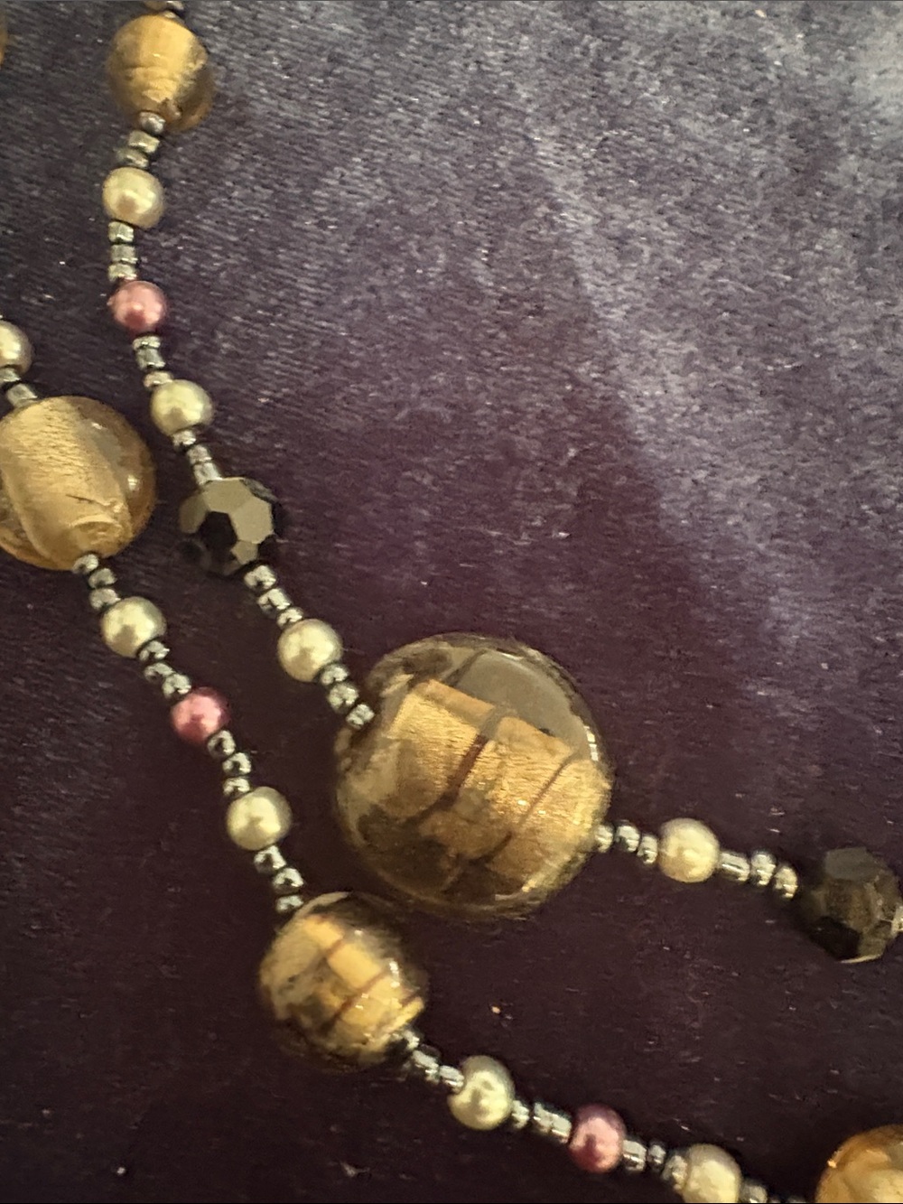 Premier Designs Vintage Earth Tone Double Strand Beaded Necklace Earring Set